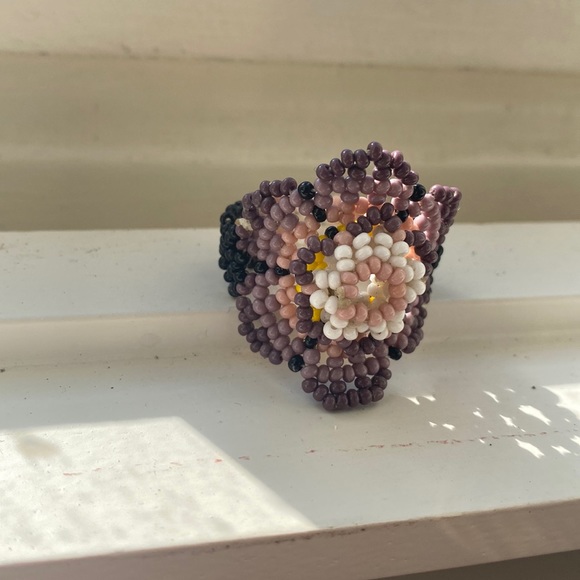 Huichol Beaded Flower Ring - Picture 4 of 10